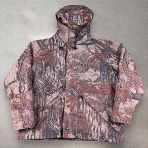 Vintage 10X Gore-Tex Realtree Camo‎ Hooded Hunting Jacket Mens Size XL Rainwear